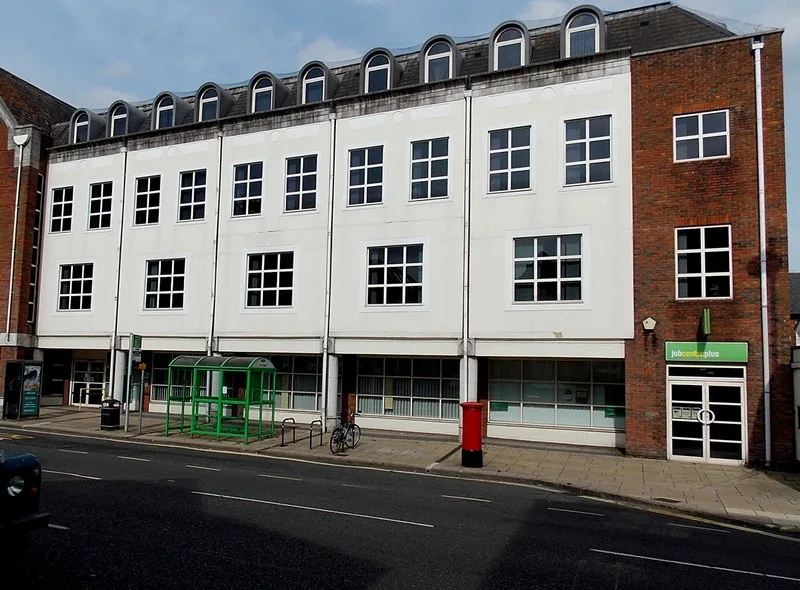 Jobcentre Plus in Winchester. The picture does not show the building as it is today