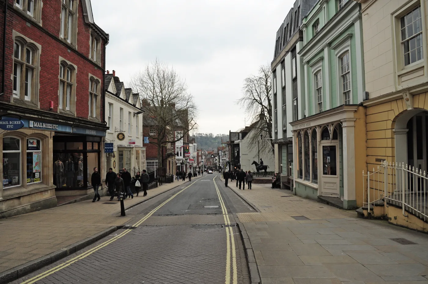 Winchester High Street, in the Winchester Central neighbourhood area that records the most crime in the district